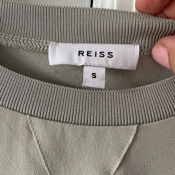 REISS Marlena Semi Sheer Blouse in Pale Green - Picture 7 of 14
